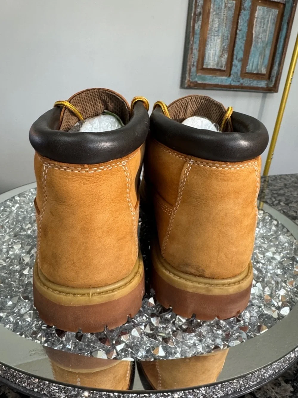 Timberland leather waterproof Wheat Nubuck Ankle Work Boots - Tan GUC 9